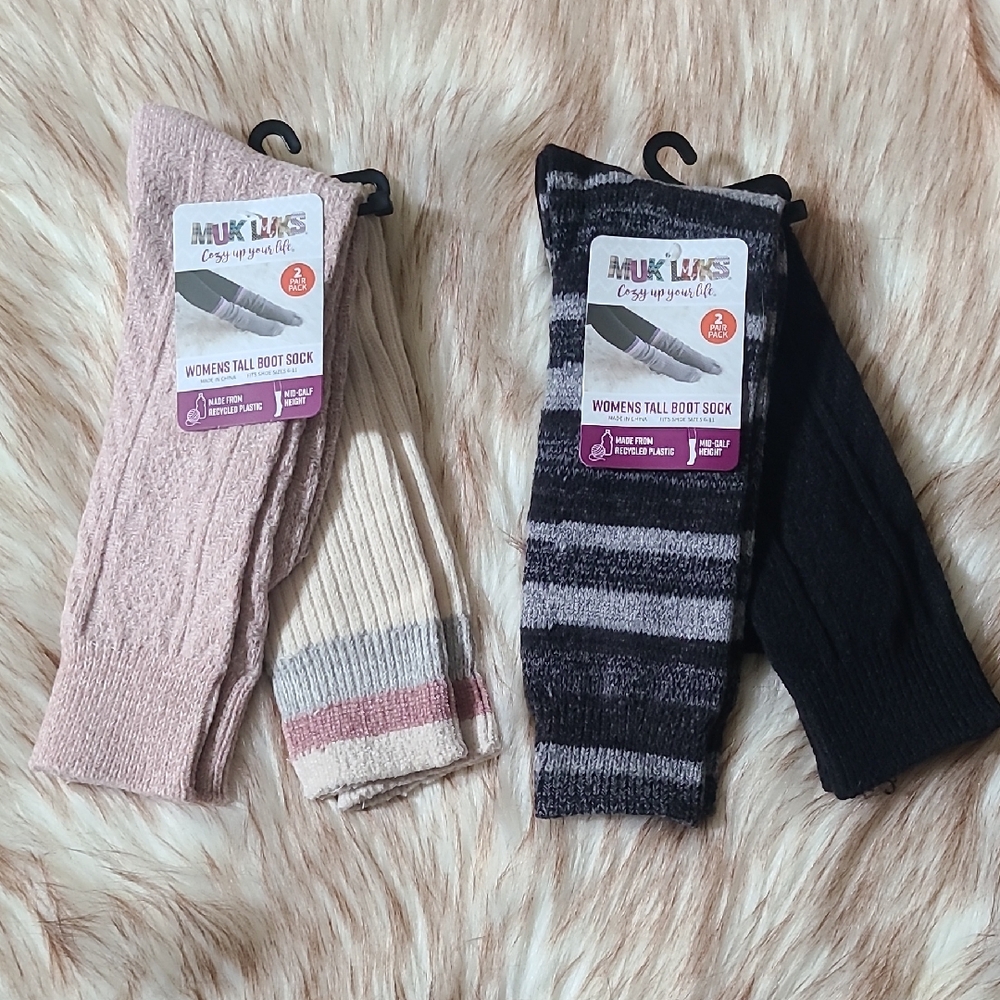 NWT Muk Luks Tall Boot Sock Bundle